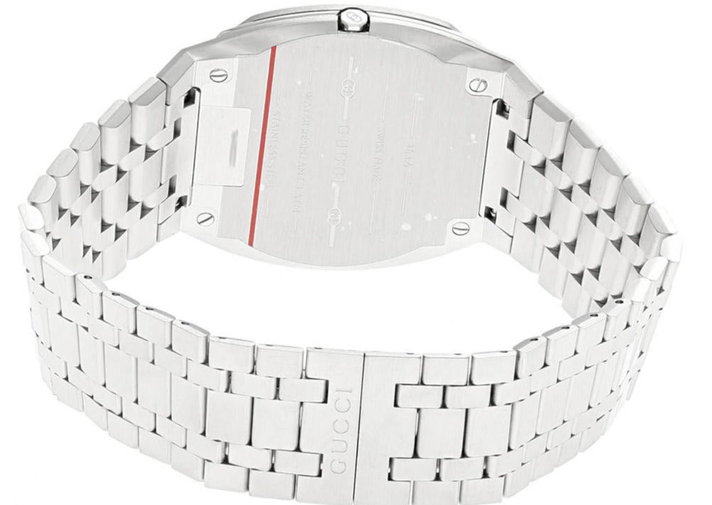  Shop Authentic Gucci 25H Quartz Silver Dial Silver Steel Strap Unisex Watch - YA163407 - Luxxuri