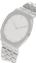  Shop Authentic Gucci 25H Quartz Silver Dial Silver Steel Strap Unisex Watch - YA163407 - Luxxuri