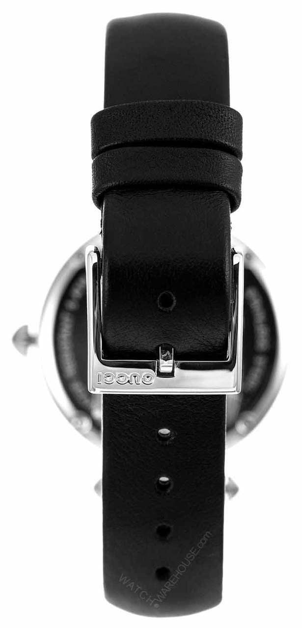  Shop Authentic Gucci Diamantissima Diamonds Black Dial Black Leather Strap Watch For Women - YA141403 - Luxxuri