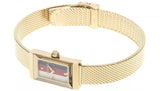  Shop Authentic Gucci G Frame Quartz Diamonds White Red Blue Dial Gold Mesh Bracelet Watch For Women - YA147511 - Luxxuri