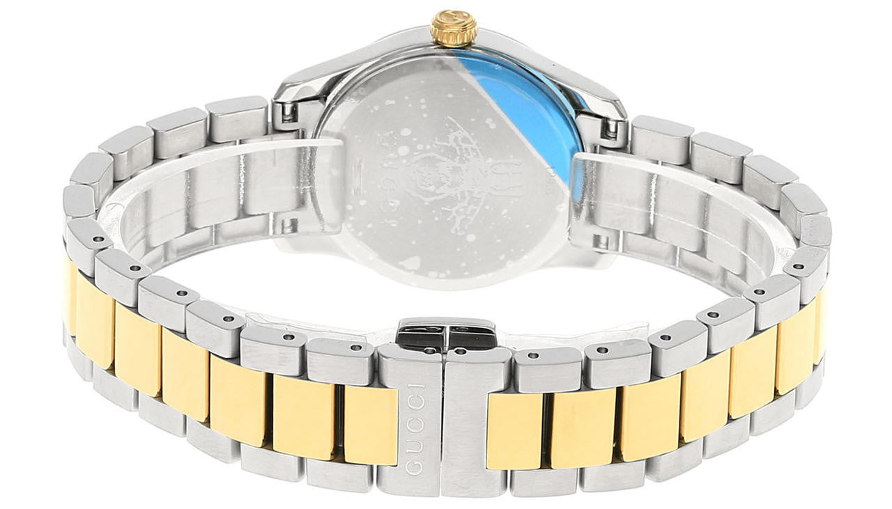  Shop Authentic Gucci G Timeless Quartz Diamonds Silver Dial Two Tone Steel Strap Watch For Women - YA1265016 - Luxxuri