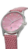  Shop Authentic Gucci G-Timeless Pink Mother of Pearl Dial Pink Leather Strap Watch For Women - YA126586 - Luxxuri