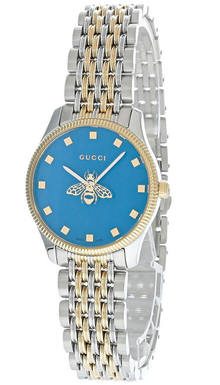  Shop Authentic Gucci G Timeless Quartz Blue Dial Two Tone Steel Strap Watch For Women - YA1265029 - Luxxuri