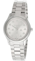  Shop Authentic Gucci G Timeless Quartz Silver Dial Silver Steel Strap Watch for Men - YA1265031 - Luxxuri