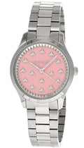  Shop Authentic Gucci G Timeless Quartz Pink Dial Silver Steel Strap Watch for Women - YA1265033 - Luxxuri