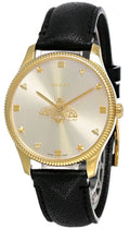  Shop Authentic Gucci G Timeless Quartz Silver Dial Black Leather Strap Watch For Women - YA1264181 - Luxxuri