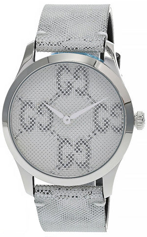  Shop Authentic Gucci G Timeless Quartz Grey Dial Grey Leather Strap Watch For Men - YA1264058 - Luxxuri