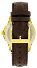  Shop Authentic Gucci G Timeless Quartz Brown Dial Brown Leather Strap Watch for Men - YA1264035 - Luxxuri