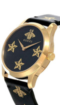  Shop Authentic Gucci G Timeless Bee Motif Black Dial Black Leather Strap Watch For Women - YA1264055 - Luxxuri