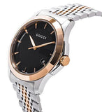  Shop Authentic Gucci G Timeless Black Dial Two Tone Steel Strap Watch For Men - YA126410 - Luxxuri