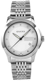  Shop Authentic Gucci G Timeless Diamonds Silver Dial Silver Steel Strap Watch For Men - YA126404 - Luxxuri
