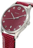  Shop Authentic Gucci G-Timeless Mother of Pearl Red Dial Red Leather Strap Watch For Women - YA1264041 - Luxxuri