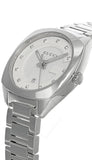  Shop Authentic Gucci G Frame Quartz Diamonds Silver Dial Silver Steel Strap Watch For Women - YA142504 - Luxxuri