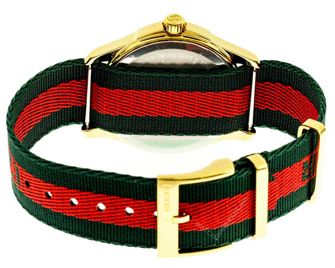  Shop Authentic Gucci G Timeless Quartz Green & Red Dial Green & Red NATO Strap Watch For Men - YA126487A - Luxxuri