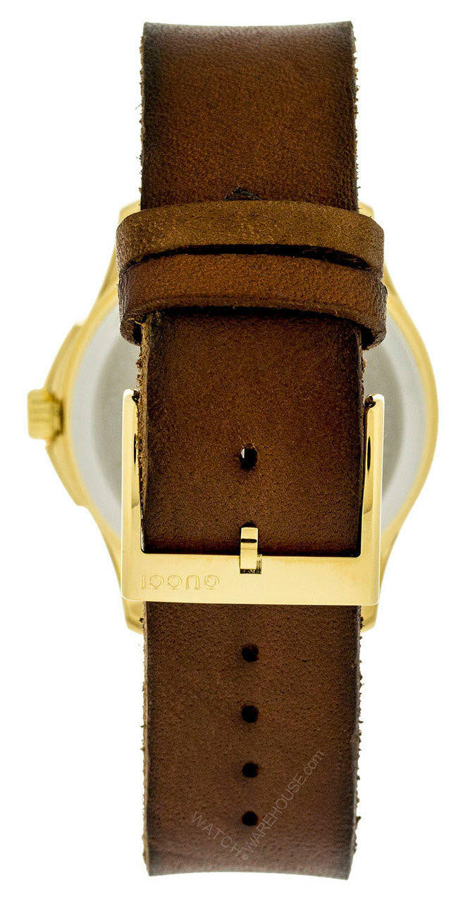  Shop Authentic Gucci G Timeless Quartz Green & Red Dial Brown Leather Strap Watch For Men - YA126451 - Luxxuri
