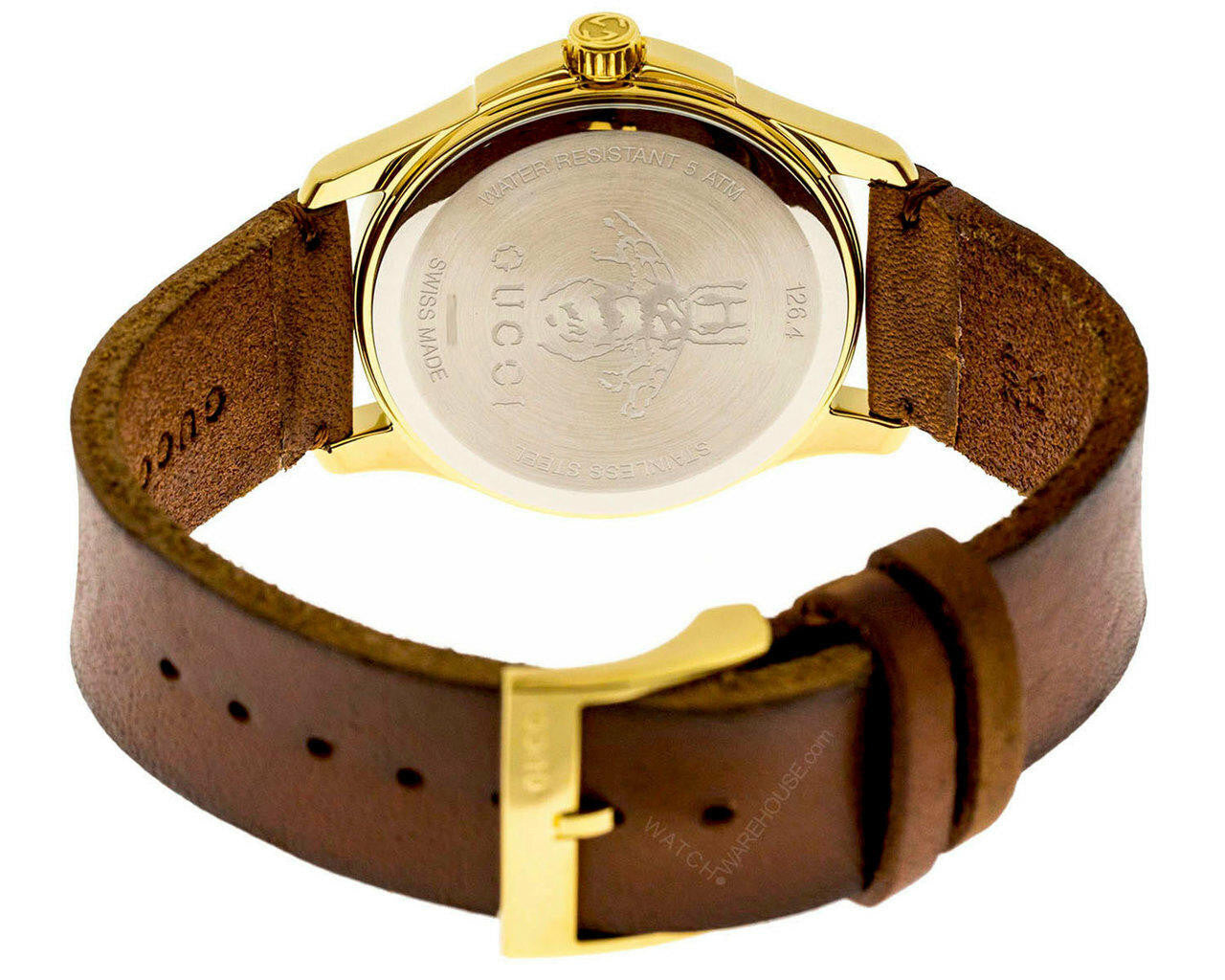  Shop Authentic Gucci G Timeless Quartz Green & Red Dial Brown Leather Strap Watch For Men - YA126451 - Luxxuri
