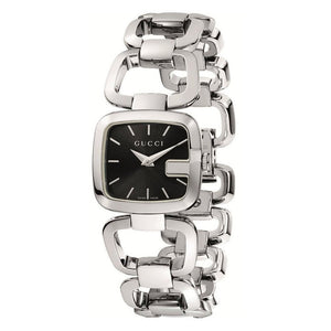  Shop Authentic Gucci G Gucci Diamonds Black Dial Silver Steel Strap Watch For Women - YA125406 - Luxxuri