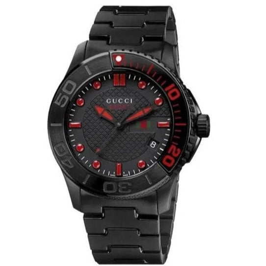  Shop Authentic Gucci G Timeless Sport Black Dial Black Steel Strap Watch For Men - YA126230 - Luxxuri