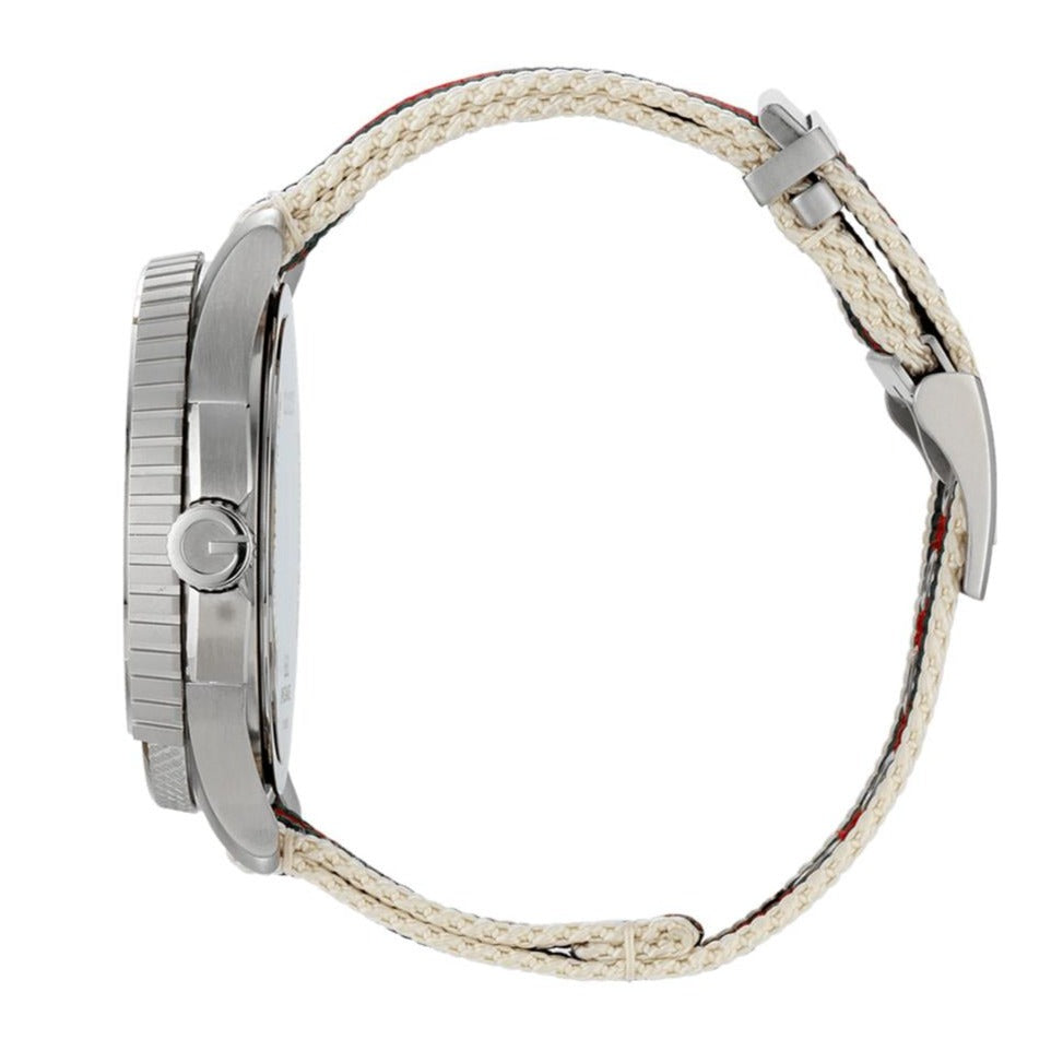  Shop Authentic Gucci G Timeless White Dial Two Tone Nylon Strap Watch For Men - YA126231 - Luxxuri