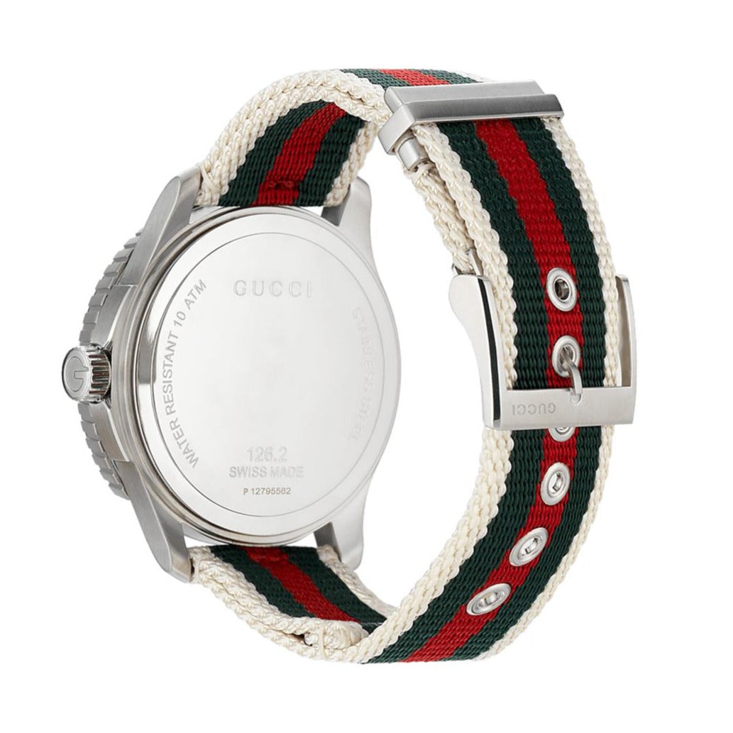  Shop Authentic Gucci G Timeless White Dial Two Tone Nylon Strap Watch For Men - YA126231 - Luxxuri