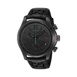  Shop Authentic Gucci G Timeless Quartz Chronograph Black Dial Black Leather Strap Watch For Men - YA126244 - Luxxuri