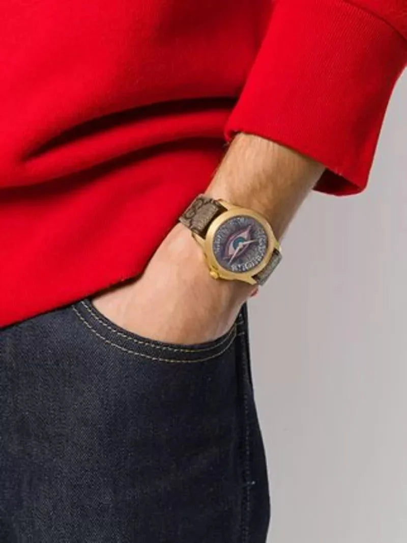  Shop Authentic Gucci G Timeless Eye Beige Dial Beige Leather Strap Watch For Men - YA1264022 - Luxxuri