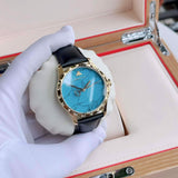  Shop Authentic Gucci G Timeless Turquoise Blue Dial Black Leather Strap Watch For Men - YA126462 - Luxxuri