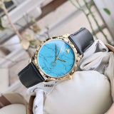  Shop Authentic Gucci G Timeless Turquoise Blue Dial Black Leather Strap Watch For Men - YA126462 - Luxxuri