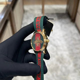  Shop Authentic Gucci G Timeless Quartz Green & Red Dial Green & Red NATO Strap Watch For Men - YA126487A - Luxxuri