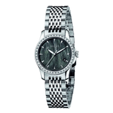  Shop Authentic Gucci G Timeless Diamonds Mother of Pearl Black Dial Silver Mesh Bracelet Watch For Women - YA126507 - Luxxuri