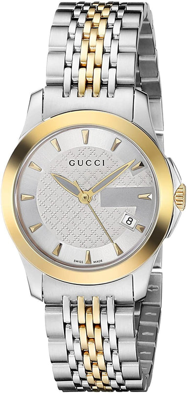 Shop Authentic Gucci G Timeless Silver Dial Two Tone Steel Strap Watch For Women - YA126511 - Luxxuri