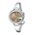  Shop Authentic Gucci Guccissima Brown Dial Silver Steel Strap Watch For Women - YA134302 - Luxxuri