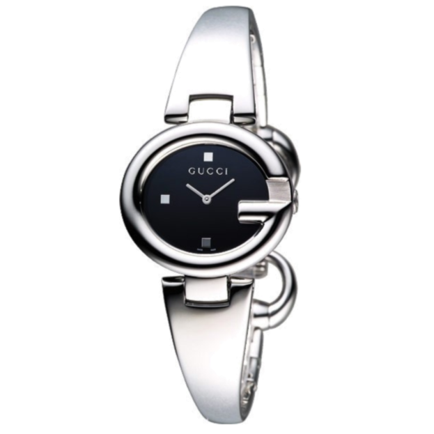  Shop Authentic Gucci Guccisima Quartz Black Dial Silver Steel Strap Watch For Women - YA134501 - Luxxuri