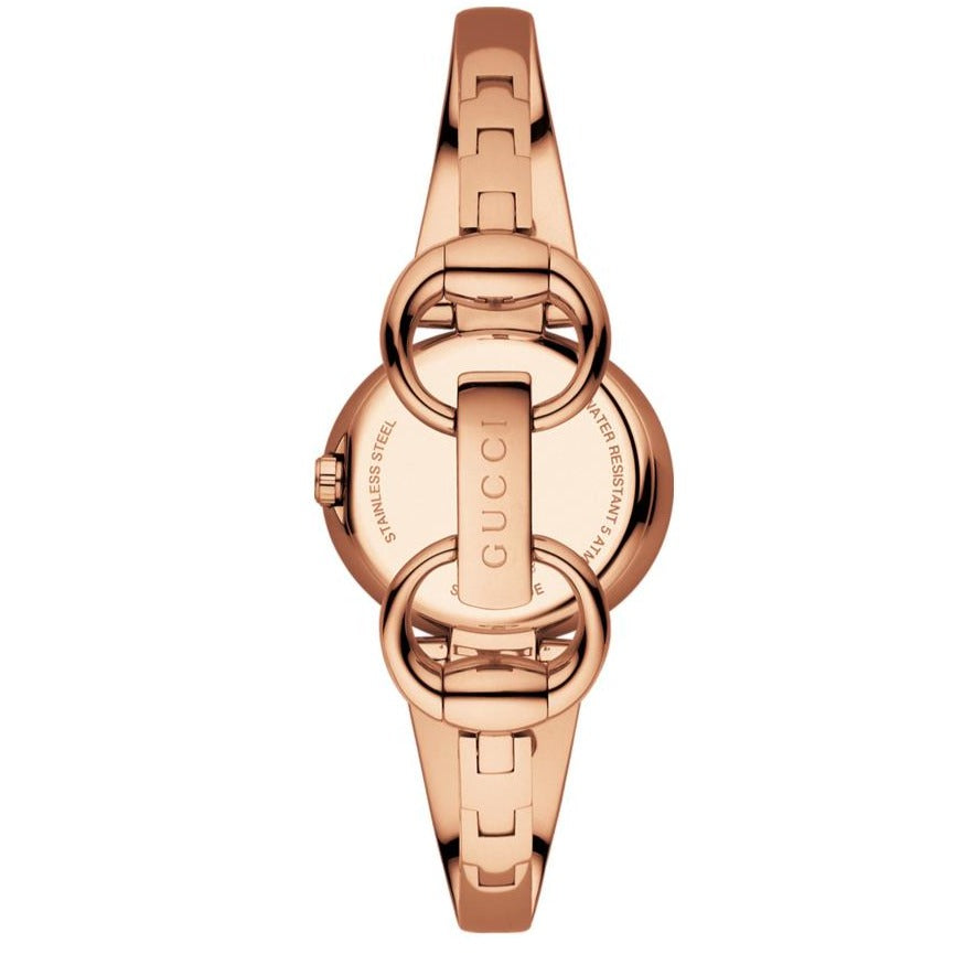  Shop Authentic Gucci Guccissima Collection Quartz Black Dial Rose Gold Steel Strap Watch For Women - YA134509 - Luxxuri
