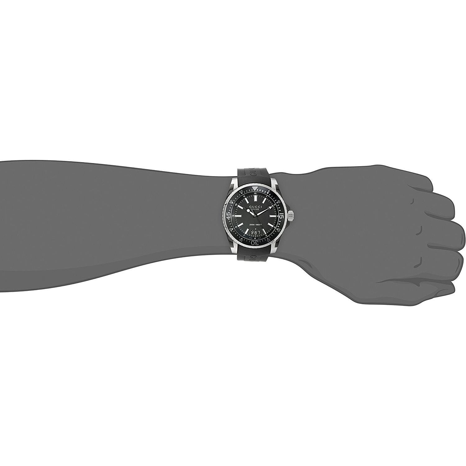  Shop Authentic Gucci Dive Analog Quartz Black Dial Black Rubber Strap Watch For Men -  YA136204 - Luxxuri