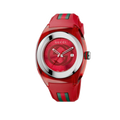  Shop Authentic Gucci Sync Quartz Red Dial Red Rubber Strap Watch For Women - YA137303 - Luxxuri