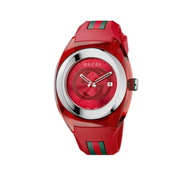  Shop Authentic Gucci Sync Quartz Red Dial Red Rubber Strap Watch For Women - YA137303 - Luxxuri