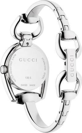  Shop Authentic Gucci Horsebit Collection Mother of Pearl Black Dial Silver Steel Strap Watch For Women - YA139503 - Luxxuri