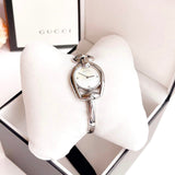  Shop Authentic Gucci Horsebit Collection Diamonds Mother of Pearl Dial Silver Steel Strap Watch For Women - YA139506 - Luxxuri