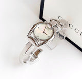  Shop Authentic Gucci Horsebit Collection Diamonds Mother of Pearl Dial Silver Steel Strap Watch For Women - YA139506 - Luxxuri