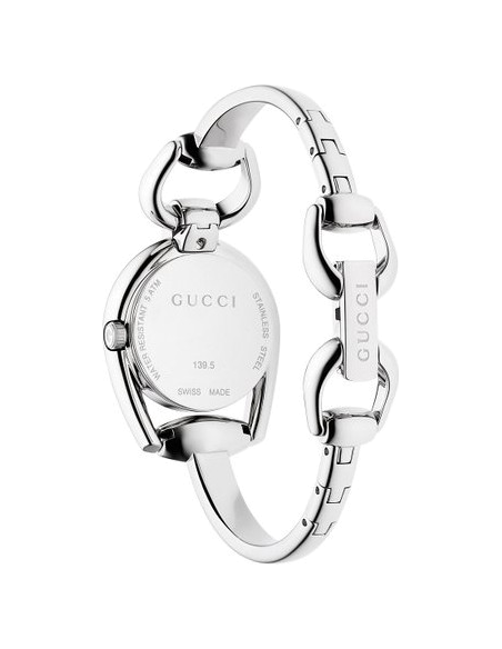  Shop Authentic Gucci Horsebit Collection Diamonds Mother of Pearl Dial Silver Steel Strap Watch For Women - YA139506 - Luxxuri