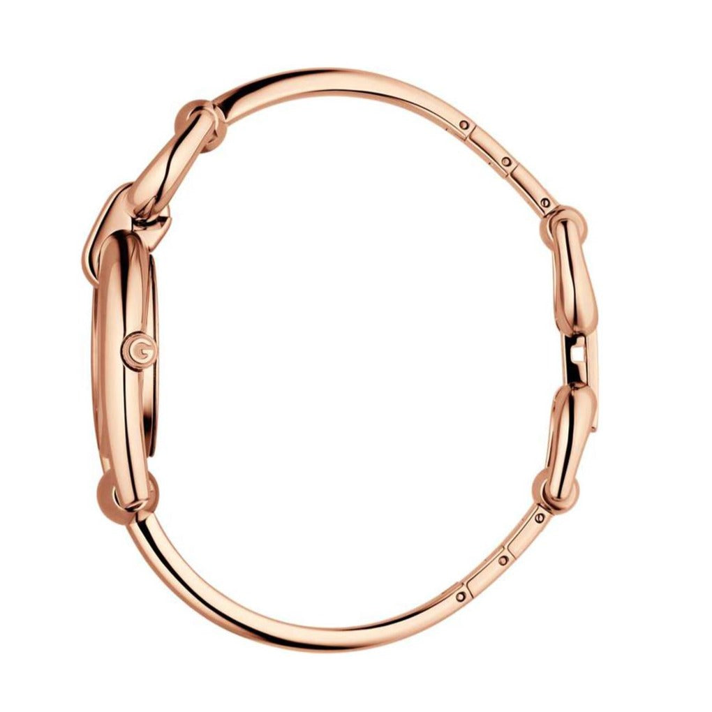  Shop Authentic Gucci Horsebit Collection Diamonds Mother of Pearl Dial Rose Gold Steel Strap Watch For Women - YA139508 - Luxxuri