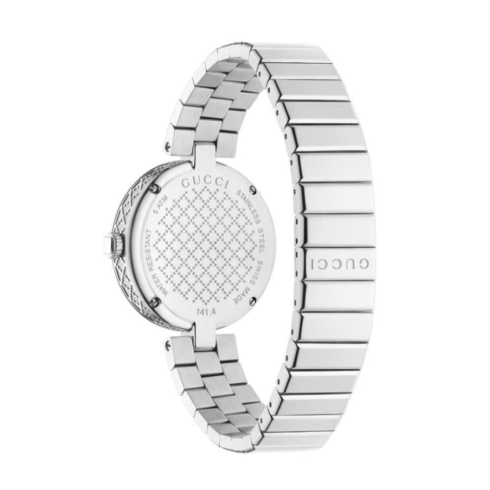  Shop Authentic Gucci Diamantissima Quartz White Dial Silver Steel Strap Watch For Women - YA141402 - Luxxuri
