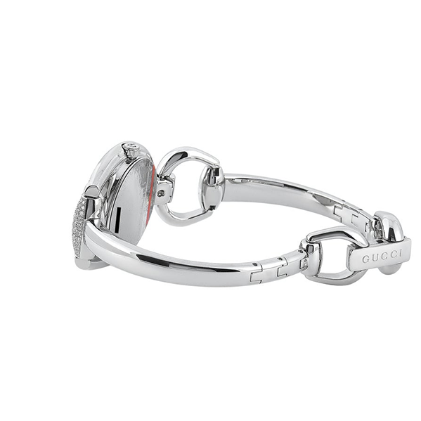  Shop Authentic Gucci Horsebit Collection Diamonds Mother of Pearl Dial Silver Steel Strap Watch For Women - YA139505 - Luxxuri