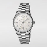  Shop Authentic Gucci G Timeless Diamonds White Dial Silver Steel Strap Watch for Women - YA1265064 - Luxxuri
