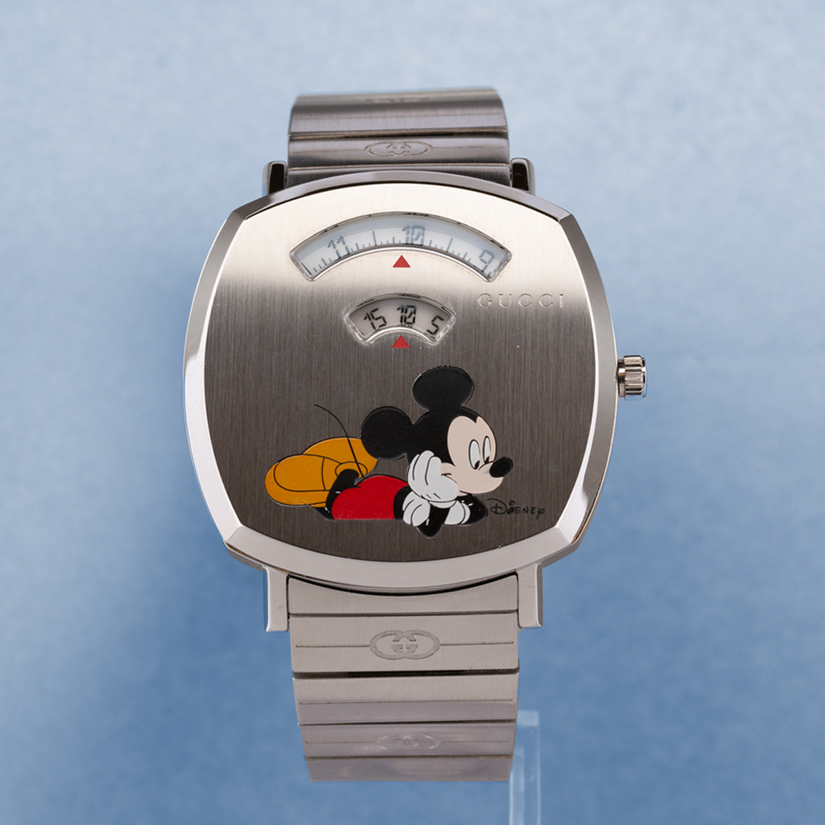  Shop Authentic Gucci Grip x Disney Quartz Silver Dial Silver Steel Strap Unisex Watch - YA157419 - Luxxuri