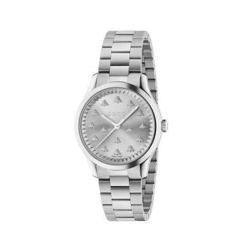  Shop Authentic Gucci G Timeless Quartz Silver Dial Silver Steel Strap Watch for Men - YA1265031 - Luxxuri