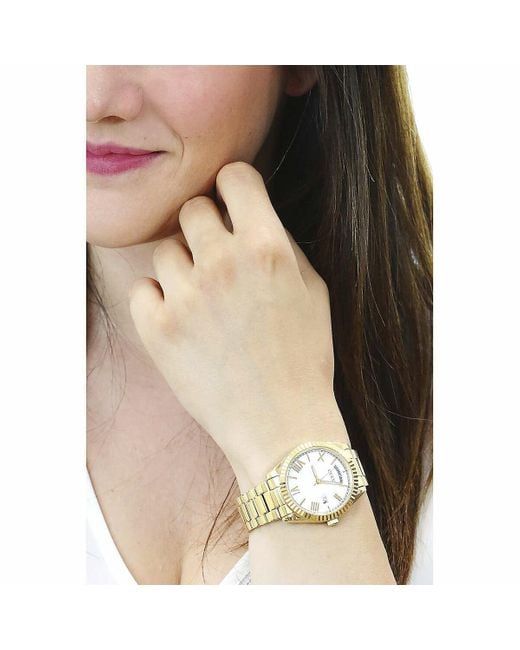  Shop Authentic Guess Luna White Dial Gold Steel Strap Watch for Women - GW0308L2 - Luxxuri