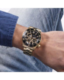  Shop Authentic Guess Chaser Chronograph Black Dial Gold Steel Strap Watch for Men - W0170G2 - Luxxuri
