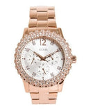  Shop Authentic Guess Dazzler Diamonds Silver Dial Rose Gold Steel Strap Watch for Women - W0335L3 - Luxxuri